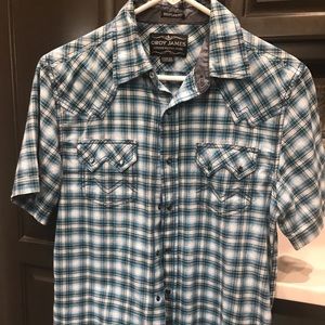 Cody James (XL) S/S Western Snap Shirt, Plaid